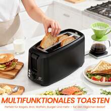 SUPERLEX 4-Scheiben-Toaster Mattschwarzer 1450W – Schnellaufheizung mit Aufwärm-, Auftau-, Abbruch- und Extra-Aufwärmfunktion, 7-Gang-Einstellung , LED-Statusanzeige, herausnehmbare Krümelschublade sowie einfache Reinigung, ausschließlich für Toast geeignet, ideal für Haushalt und Büro - EU F-Typ Stecker (220-240V) - Übersicht 7