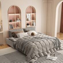 73.2" Queen Size Pull Out Sofa Bed, 3-In-1 Convertible Velvet Sleeper Sofa With Chaise Lounge, Multi-Functional Loveseat For Living Room & Guest Room - 灰色 - 查看 8