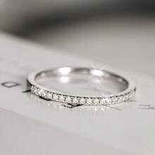 KAHOOT 925 Sterling Silver Full Moissanite Ring Gorgeous Romantic Jewelry Gift Suitable For Valentine's Day Wedding Engagement Banquet Party