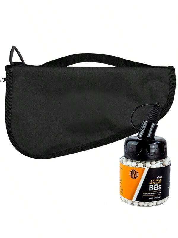 Kit Capa de Proteção Estofada Preta Para AEP + BBs 0.20g 6mm 1000 un Rossi