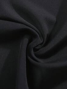 7pcs/Set Women's Solid Black Thong Panties, Comfortable Fabric Sexy Low Waist Black Solid Color Underwear - Black - View 8