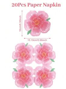 20 片装粉色樱花主题餐巾纸、粉色樱花形状餐巾纸、粉色樱花主题派对一次性餐具、餐具装饰、一次性餐巾纸、婴儿洗礼派对餐巾纸装饰、家居生日装饰、生日礼物派对回礼、厨房餐厅必需品装饰、一次性餐巾纸、派对回礼、宴会派对用品 - 粉紅色櫻花 - 查看 12