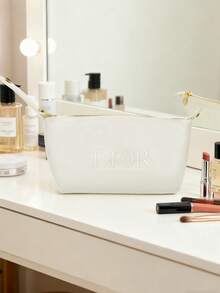 Christian Dior Materiel Off-White Canvas Tote Makeup Bag​,Premium Toiletry Bag​,Chic Girl's Makeup Bag​, Cosmetic Bag - White - View 8