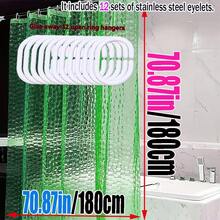 3D Illusion Cat Eye Shower Curtain, Transparent Aesthetic, Privacy Protection, Modern Design, Suitable For Homestay, Hotel Bathroom - Green - View 13