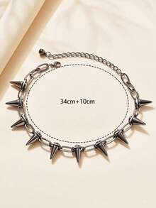 1入組時尚創意多用途圓錐造型頸鏈禮品適合女士和女孩 - 銀色 - 查看 9