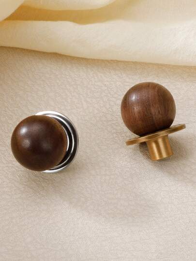 1 pezzo Maniglia in legno a forma di anello di Saturno, pomello per mobile/cassetto in ottone/argento vintage con un foro singolo