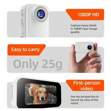 新款宠物猫狗项圈摄像头，宠物运动摄像头，带视频录制功能，无线迷你随身摄像头，1.47英寸IPS 1080P高清显示屏，安全摄像头无线户外/小型犬/猫用品，适用范围广 - 彩色 - 查看 4