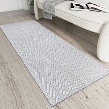 Kitchen Runner Rug 100% Cotton Non-Slip 45cm X 2.00m Zig Zag  Gray - Xám - Xem 4