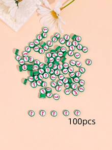 100颗圣诞卡通雪花拐杖糖软陶珠配件，适用于DIY耳环、项链、手链、手机链、珠宝制作、节日派对装饰 - 彩色 - 查看 8