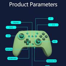 Purple Wireless Gamepad With Hall Effect Triggers For Precise Control - Rechargeable Wireless Game Controller, Ergonomic Design, Turbo Function Keys, Real Gaming Experience - 綠色 - 查看 7