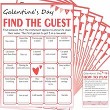 50pcs Find The Guest Bingo Game Cards, Guests Galentine's Day Party Ice Breaker Game Best Friend Valentine's Day Gift For Women Besties Friends - Multicolor - View 1