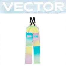 VECTOR MOTION GLOW经典直筒滑雪背带裤，男女通用，弹力面料，防水，耐磨，防风，透气，保暖，适用于单板/双板滑雪，粉色，冬季运动 - 粉色 - 查看 10