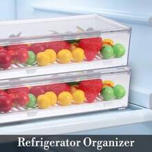TYUI 2 Pcs Clear Silverware Organizer With Lid Plastic Flatware Storage Box Kitchen Drawer Organizer Tray Cutlery Utensil Holder For Flatware And Silverware - Transparent - View 7