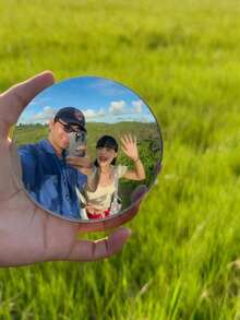 凸面广角旅行圆镜，便携式自拍打卡神器，小巧精致高品质反光摄影配件，网红/情侣旅行礼物，生日纪念品，适合户外旅行拍摄及打卡场景 - 彩色 - 查看 4