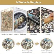 Alfombra de Puerta Persas Tapete para Entrada  Bohemio Felpudo de Bienvenida Antideslizante para Interior Exterior Alfombra Decorativa para Entrada Alfombrilla Puerta Delantera Lavable 80*50cm - como en la foto - Ver 5