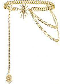 Trending Beach Vacation Style Sunflower Waist Chain, Bohemian Tassel Body Chain, Niche Accessory - Multicolor - View 8