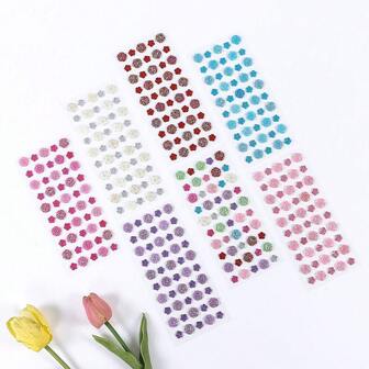 1pc DIY Rose Flower Bindi Sticker, Holographic Self-Adhesive Rhinestone Sticker Suitable For DIY Crafts, Scrapbooking, Notebooks, Laptops, Phones, Water Bottles, Diamond Art Stickers, Fun Designs, High-Quality Decals, Decorative Stickers, Creative Decoration. [Random Style Color, Cardboard May Have Color Difference] [Some Parts Random, May Have Color Difference]