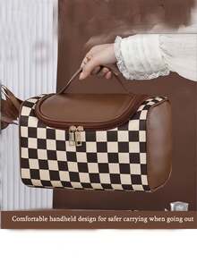 حقيبة تخزين سعة كبيرة عالية الجودة، حقيبة مكياج فاخرة، حقيبة مكياج محمولة باليد، حقيبة تخزين ذات تقسيمات عصرية سعة كبيرة وقيمة عالية، حقيبة غسيل فاخرة كبيرة الحجم، حقيبة تخزين للسفر، حقيبة مكياج مناسبة للهدايا للأصدقاء - متعدد الألوان - مشاهدة 6