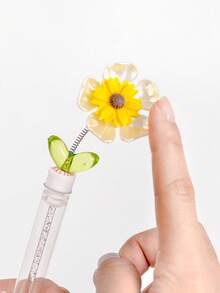 1支/5支装可爱花朵螺旋睫毛夹睫毛延长螺旋刷便携管状睫毛刷水晶柄刷 - 彩色 - 查看 4