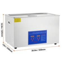 Limpiador ultrasónico  de 30 l para limpiar gafas y dentaduras postizas. Limpiador ultrasónico industrial comercial con temporizador digital y cesta limpiadora (30 litros). - 30 litros - Ver 10
