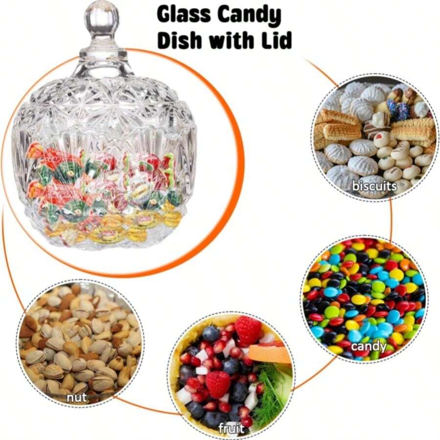 3pcs Crystal Embossed Food Storage Jars With Lids - Rust-Proof, Dust-Proof, Airtight Kitchen Containers For Candy, Spices, Snacks - Perfect Decorative Tableware For Home And Restaurant - Multicolor - View 1