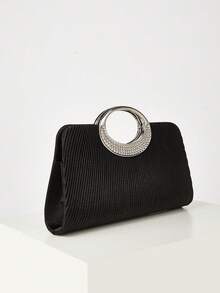 Noctella Sparkly, Elegant And Sophisticated Handbag, Ashimmering, Minimalist Pleated Shoulder Bag,Suitable For Women's Parties, Weddings, Dinners, Banquet Bags, Suitable For Party Girls And Women, Suitable For Women, Very Suitable For Parties, Weddings, Dances, Dinners/Banquets, The Best Gift For Women - Black - View 6