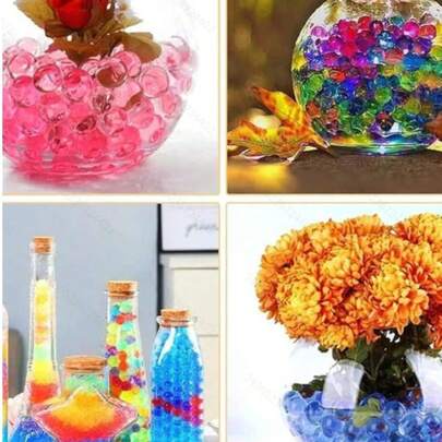 20.000 piezas de perlas de agua, también conocidas como bebés de agua o hadas de agua, son perlas de gel de agua que se vuelven elásticas cuando se exponen al agua. Son adecuadas para hidroponía, nutrir plantas florales, decorar jarrones y macetas, rellenar jarrones, decoraciones navideñas, de Halloween y Acción de Gracias, centros de mesa de boda, decoraciones de velas flotantes, manualidades y pueden mejorar el ambiente.