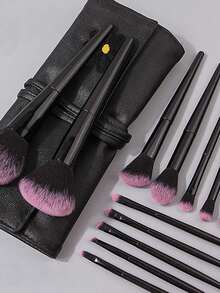 12pcs Premium Make Up Brushes Set With Travel Bag,High Quality Makeup Brush Set, Makeup Brushes Set With Case, Small Makeup Brush With Travel Bag, Soft Makeup Brush, Travel Makeup Brush Set With Bag,Ultra Soft Hair Makeup Brush Pack Contains Large Powder Blending Make Up Brush Set Blush Face Brush Concealers Contour Eyeshadow,Elegant Gift Box For On-The-Go Beauty,Christmas Gifts - Multicolor - View 2