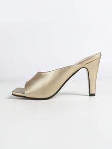 Nuevos zapatos de moda para mujer con patrón de rombos, estilo retro de cuero sintético con remaches, para uso en exteriores en verano - Dorado - Ver 6