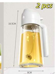 1/2Pcs Universal 2-In-1 Oil Sprayer & Dispenser Bottle, Leak-Proof & Shatter-Resistant Material, Adjustable Fine Mist & Smooth Pour Dual-Use, Ergonomic Grip Practical Stylish Kitchen Oil Container, 470ml Large Capacity Oil Mister For Cooking/BBQ/Salad/Baking/Grilling/Marinating/Air Fryer/Pan-Frying/Sandwich, Household & Outdoor Multipurpose Kitchen Tool - Multicolor - View 18