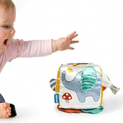 Baby's Early Cloth Book, Enhance Baby's Cognitive Ability, Colorful Cloth Book - Captivating Visual And Auditory Training With Cartoon Animal Tails, Soft Polyester, Children's Learning Toy, Durable Anti-Tear Waterproof Early Education Cloth Book, Stimulate Baby's Tactile And Visual Cognitive Awakening, Suitable For Christmas, Birthday And Other Holiday Gifts!