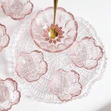 8PCS Cute Pink Cherry Blossom Glass Dish Set - Mini Glass Bowls, Sauce Dishes, Jewelry Dishes & Dessert Plates For Soy Sauce, Snacks, Tea Bags, Fruit, Envases Para Postres - 淺粉色 - 查看 6