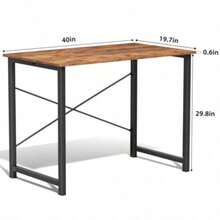 JIONJOY 40" Computer Desk - X-Shaped Reinforced Home Office Writing Table, Modern Simple Style - rust - View 3