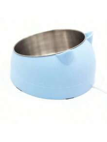 1 Stainless Steel Cat Bowl, Dog Bowl, Double Bowl, Cervical Protection, Cat Bowl, Slanted Mouth, Anti Slip Pet Bowl Feeder - Multicolor - View 4