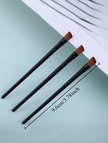 20支/12支/5支斜头刀片眼影刷，眉唇刷，眼影刷，平头晕染刷，眼下细节刷，化妆工具，眼部化妆刷 - 彩色 - 查看 2