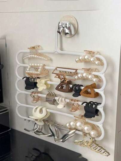 1/3pcs Hair Clip & Accessory Storage Rack, Wall-Mounted High Capacity Multi-Layer Dorm Hair Clip & Headband Organizer