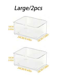 1pc/2pcs Jewelry Storage Box, Flip-Top Transparent Dust-Proof Box Suitable For Hair Clips, Headbands, Elastic Bands Desktop Organizer, Stackable Storage Box For Drawers, Vanity, Bathroom Girlfriend Gifts - Clear - View 17