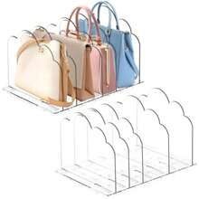 Organizador de Bolsas para Dama, 10 Divisores de Estantes Transparentes para Ropa, Organizador de Closet, Divisor de Estante, Organizadores de Acrilico para Organizar Dormitorios, Cuartos de Estudio(default) - Multicolor - Ver 1