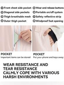 VECTOR MOTION GLOW Classic Straight Ski Bib Pants, Unisex, Elastic, Waterproof, Abrasion-Resistant, Windproof, Breathable, Cold-Resistant, For Single/Double Board Skiing Winter Sports - Baby Pink - View 5