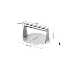 不锈钢汉堡压模，不粘汉堡肉饼制作器适合烧烤和烤架，适合压制牛肉饼、面团、奶酪和蔬菜汉堡，隔热耐高温