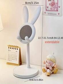 1pc Cute Adjustable Rabbit Shaped Phone Stand, Perfect Desk Decor & Student Companion For Slouchy Time