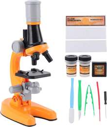 Oumefar Microscopio biológico Infantil de Alta definición para niños niñas Ver Diferentes muestras observadas Satisfacer Todas Sus Necesidades(Orange) - 1 - Ver 6
