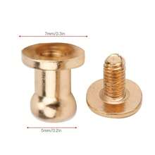 Juego de 20 juegos de tornillos de remache de 7x5mm, remache de clavo de tornillo de cobre, cabeza redonda, punto, tornillo para cinturón de cuero, libro de cuentas, álbum de fotos(Oro) - 1 - Ver 7