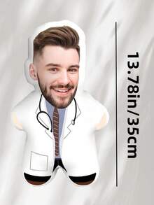 1pc Custom Throw Pillow - Personalized Photo | Adorable Animal And Funny Styles | Ideal Gifts For Him, Her, Boyfriend, Girlfriend, Dad, Mom, Family, And Friends | Perfect For Indoor Decor - Sofa, Bed, Car, Tea Room, Bedroom, Living Room | Unique Face Pillow For Valentine's Day, Mother's Day, Birthdays,Father's Day, Anniversaries, Graduation, Weddings, Christmas | Available In Various Sizes Unique For Housewarming Washable - Doctor - View 15