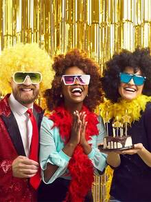 1pc Colorful Fluffy Explosion Wig, Suitable For Balls, Engagements, Prom, Parties, Metal Outfits, Cosplay Props, Also Ideal For Birthday Parties, Family Gatherings, Disco Hair Accessories, Parties, Festivals, Halloween, Fashion Shows, Masquerade Balls (Glasses Not Included) - 彩色 - 查看 6