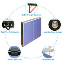 137.2cm/4.5FT Folding Table Tennis Table, Portable Ping Pong Table Game With Net, 2 Table Tennis Paddles And 3 Balls, Easy To Store Indoor And Outdoor Games - 1 - 查看 2