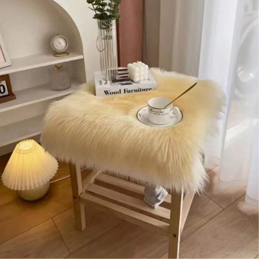 1pc Fluffy Faux Sheepskin Rug, Multi-Color Carpet, Soft Rug, Home Decor, Modern Artificial Fur Dining Table And Desk Plush Mat, Room Decoration, Washable Carpet - Multicolor - View 1