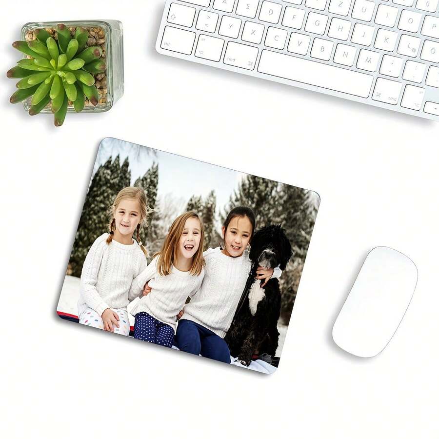 1pc Customizable Gaming Mouse Pad, Non-Slip Rubber Base, Rectangular, Durable Desk Mat, Suitable For Computer And Office Use, Gaming Desk Accessory | Fun Workspace Item | Durable Rubber Pad