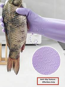 家用厨房洗碗手套，家庭主妇清洁好帮手 - 加厚橡胶清洁手套，防水保暖内衬，适合冬季洗衣清洁