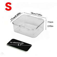 1pc Transparent Desktop Storage Box With Flip Cover, Dust-Proof Organizer Box. Multifunctional Home Mini Medicine Storage Box For Cosmetics, Face Masks, Stationery, Sundries, Etc. - Multicolor - View 10